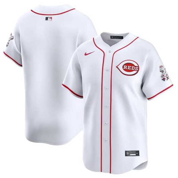 Men%27s Cincinnati Reds Blank White Home Limited Baseball Stitched Jerseys Dzhi